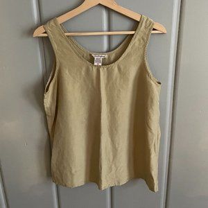 Beige Silk Tank Top